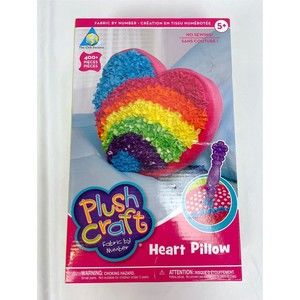 Plush Craft Heart Pillow Craft Kit Fabric By Number Rainbow